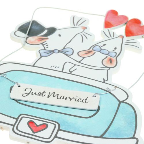 Floristik24 Dekorativt hængende "Just Married" 30cm x 17cm 2stk