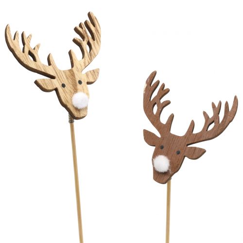 Stik rensdyr natur, hvid 8,5cm L37cm