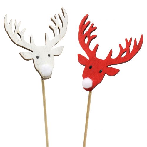 Stik Rensdyr Rød, Hvid 8,5cm L37cm