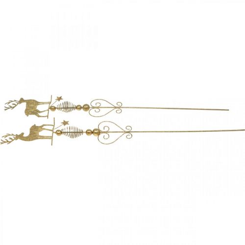 Floristik24 Deco stik rensdyr guld antik look H58cm 2stk