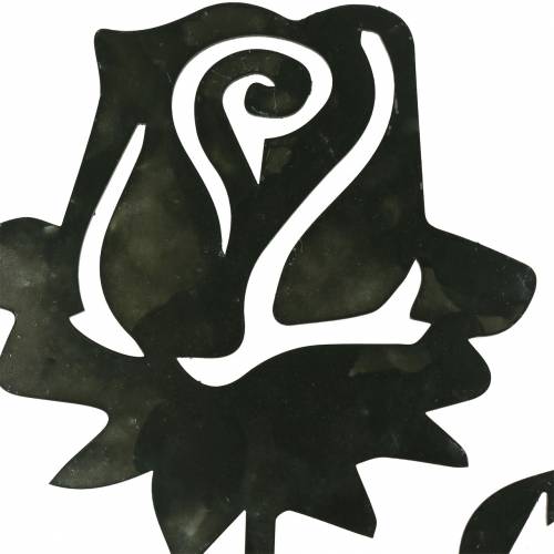 Artikel Metalstik rose sølvgrå, hvidvasket metal 20cm × 11,5cm 8 stk