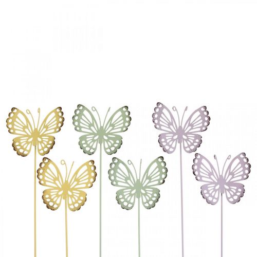Artikel Havespil sommerfugl metal trefarvet L25cm 6stk