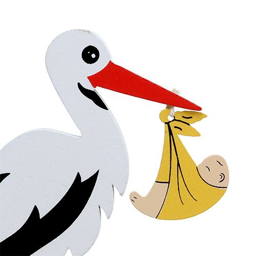 Floristik24 Plug stork med baby 10cm L28cm 14stk