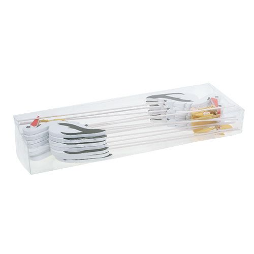 Floristik24 Plug stork med baby 10cm L28cm 14stk