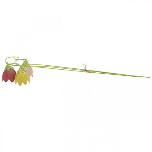Floristik24 Havepæle metal dekorative blomster pink pink gul L58cm 3stk
