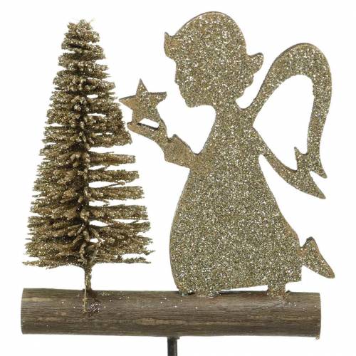 Floristik24 Deco stik rensdyr og engel med gran guld glitter træ H45cm 3 stk