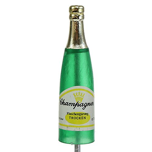 Artikel Stik champagneflasker brun, grøn, gul 7,5 cm L28,5 cm 10 stk.