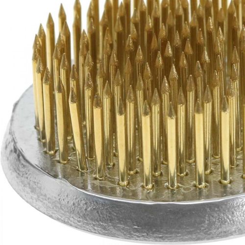 Artikel Pindsvin, Kenzan, Ikebana, sølv metal arrangement base, rund Ø5cm