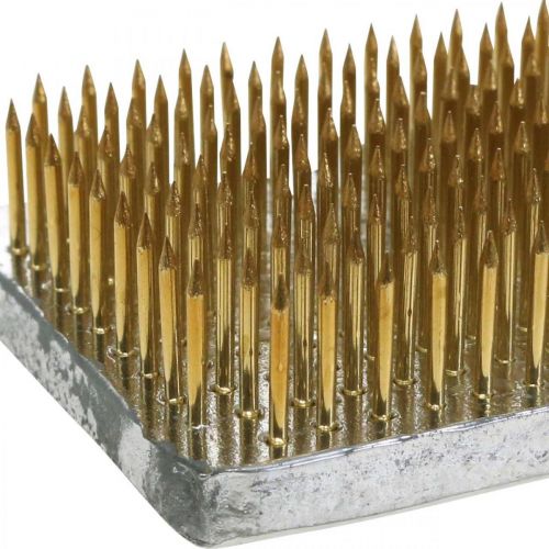 Artikel Pindsvin Kenzan Ikebana Rektangulær Sølv Messing 60×45mm