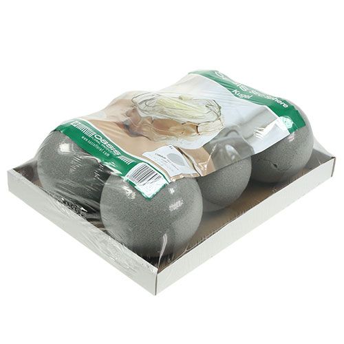 Artikel Blomsterskum kugle stikbar kugle grå Ø12cm 6 stk