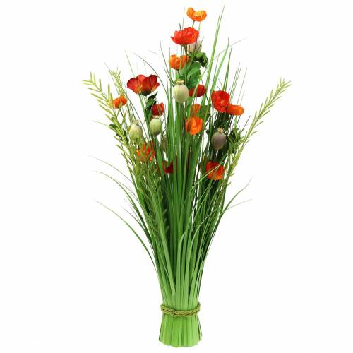 Floristik24 Dekorativ stående buket valmue kunstig orange H77cm