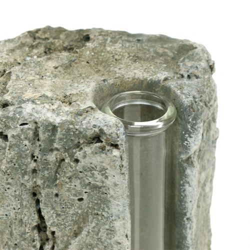 Floristik24 Betonvase med reagensglas H15cm 3stk