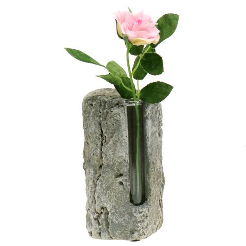 Floristik24 Betonvase med reagensglas H15cm 3stk