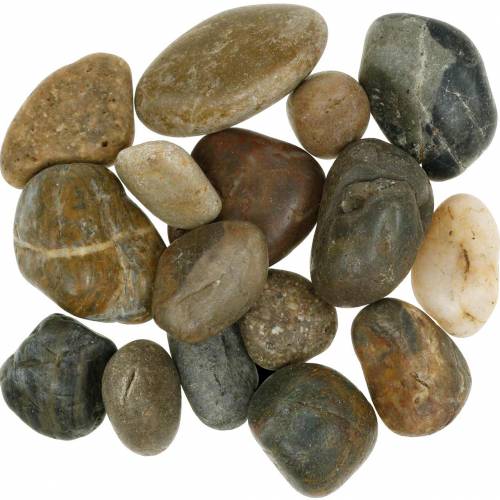 Floristik24 River Pebbles Naturlig Lys og Mørk 3-6cm 1kg