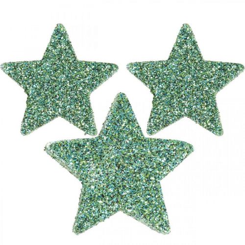 Floristik24 Scatter dekoration Julestjerner scatter stars grøn Ø4/5cm 40p