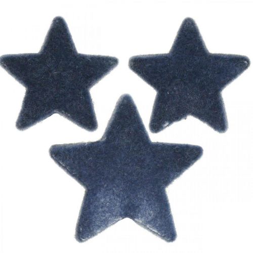 Juledrys, stjerner, blå Ø4/5cm 40p