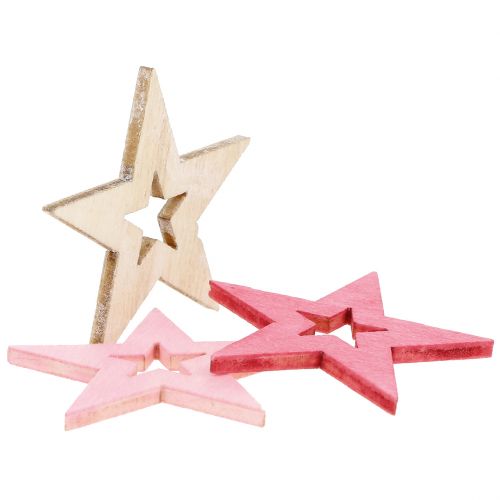 Floristik24 Stjerner til spredning pink, pink, natur 4cm 72 stk
