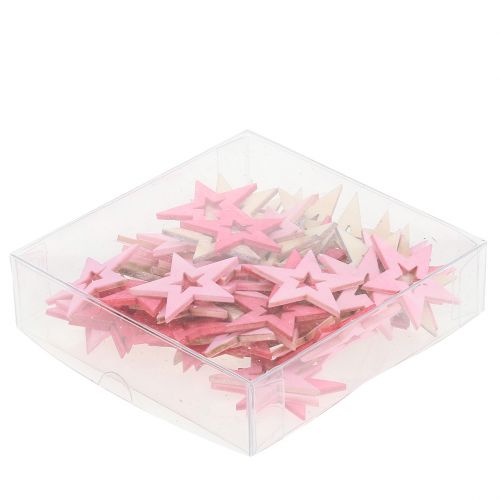 Floristik24 Stjerner til spredning pink, pink, natur 4cm 72 stk
