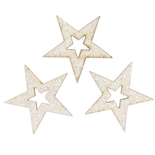 Floristik24 Stjerne til dekoration med glitter 4cm 72stk