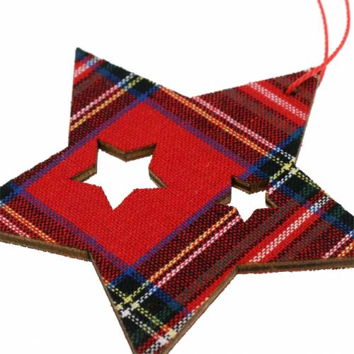 Floristik24 Juletrædekorationer Skotsk checkmønster Rød 8 cm 12stk