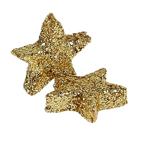Artikel Stjerneglitter 1,5 cm til spredning af guld 144stk