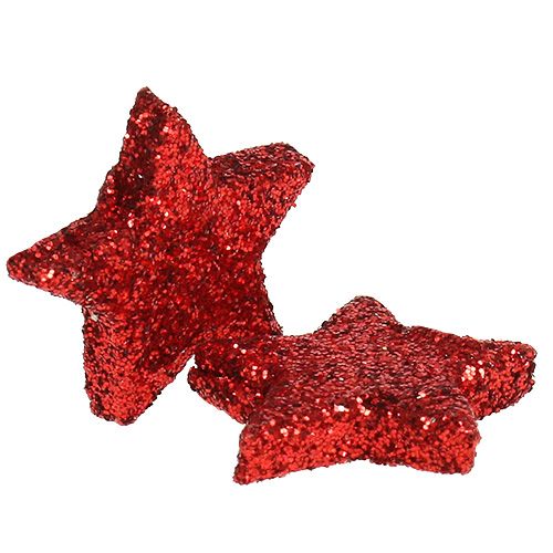 Artikel Stjerneglitter 1,5cm til drysning rød 144stk