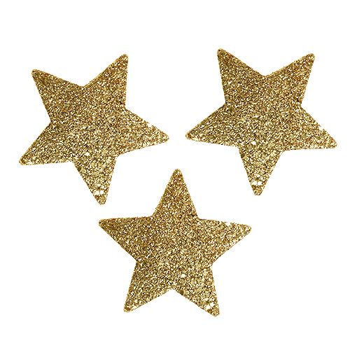 Floristik24 Stjerneguld 6,5 cm med glimmer 36stk