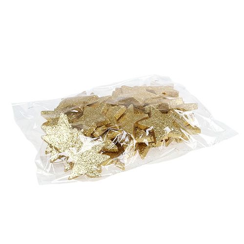 Floristik24 Stjerneguld 6,5 cm med glimmer 36stk