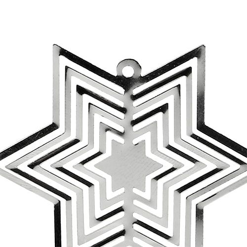 Floristik24 Stjerne metal sølv 6cm 24stk