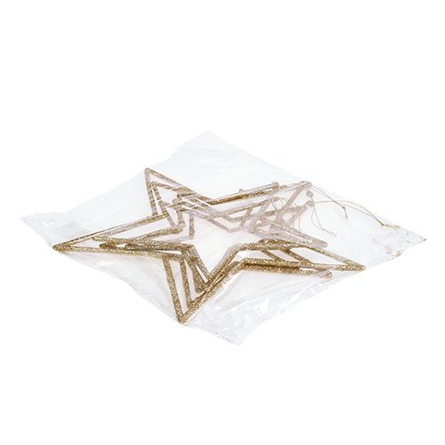 Floristik24 Stjernesæt til ophængning af guld, glimmer 17-32cm
