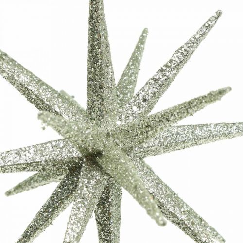 Floristik24 Julepynt stjerne til at hænge champagne Ø15cm 4stk