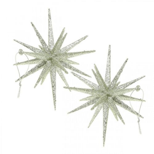 Floristik24 Julepynt stjerne til at hænge champagne Ø15cm 4stk