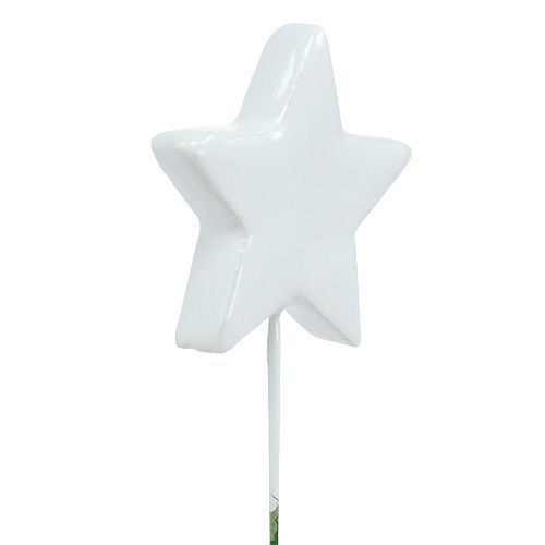Floristik24 Stjerne på wire 5cm hvid 48 stk