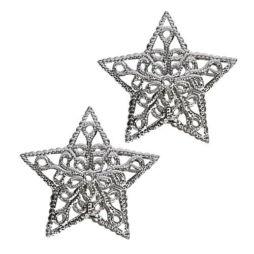 Artikel Metal stjerne sølv 6cm 20stk