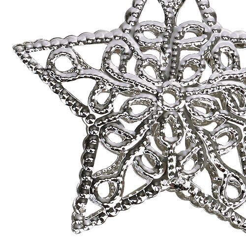 Artikel Stjerne lavet af metal sølv 6cm 20 stk