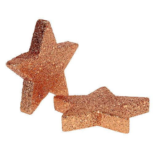 Floristik24 Stjernekobber 6,5 cm med glimmer 36stk
