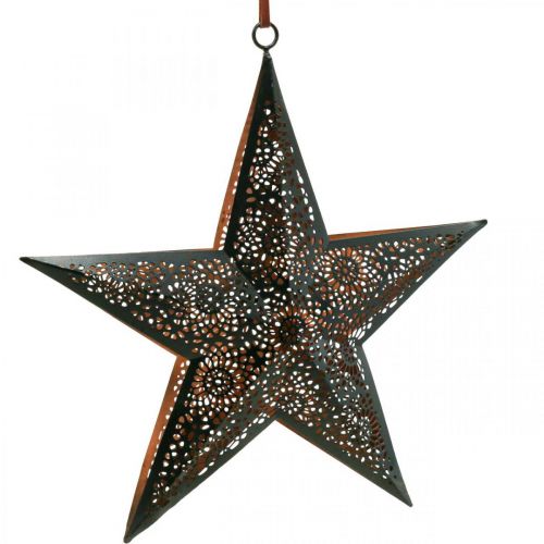 Juleophæng stjerne metal stjerne sort H25,5cm