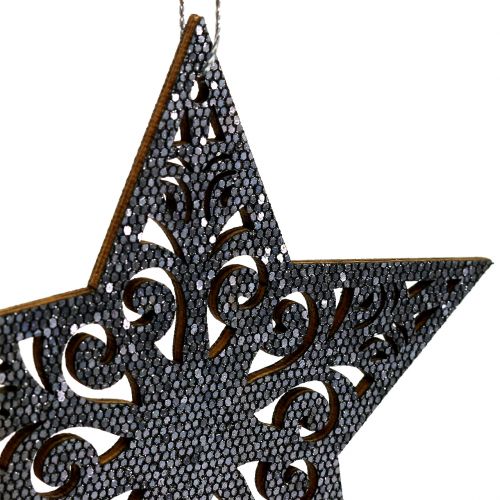 Artikel Julestjerne med ornamenter sølvgrå assorteret 8cm - 12cm 9 stk