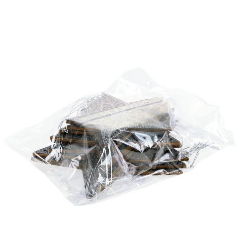 Artikel Julestjerne med ornamenter sølvgrå assorteret 8cm - 12cm 9 stk