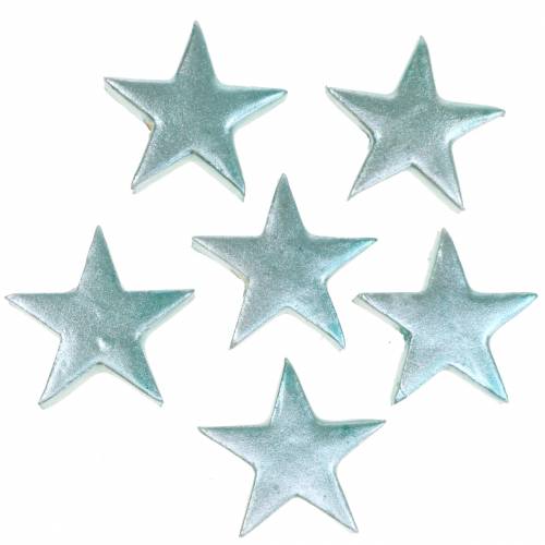 Floristik24 Dekorative stjerner isblå 4cm 12stk