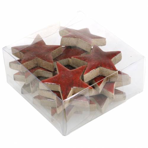 Floristik24 Scatter dekoration stjerne mango rød malet 5×5cm 16 stk