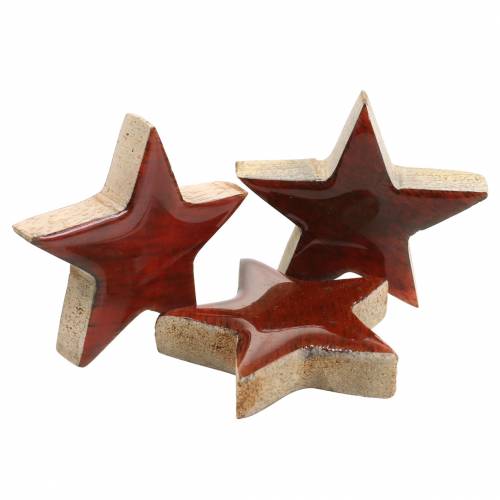 Floristik24 Scatter dekoration stjerne mango rød malet 5×5cm 16 stk
