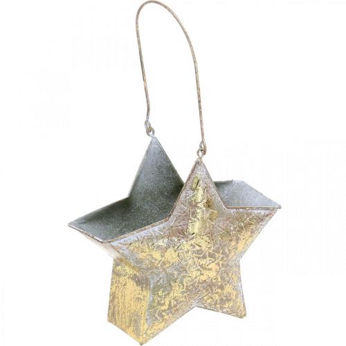 Dekorativt stjernemetal til ophængning og dekoration af Golden Ø13cm