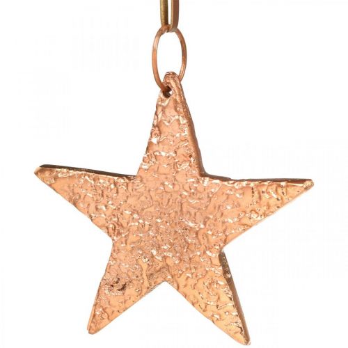 Artikel Kobberstjerne til at hænge, juletræspynt, metal vedhæng 8 × 9cm 2stk