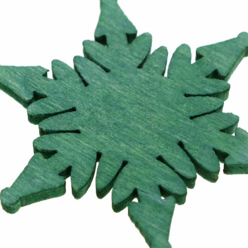 Artikel Scatter dekoration Julestjerne grøn, hvid assorteret 4cm 72 stk