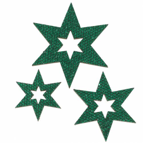 Floristik24 Scatter dekoration stjerne grøn 3-5cm 48 stk
