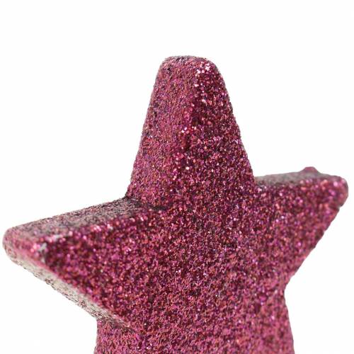 Artikel Scatter dekoration glitterstjerne 6,5cm pink 36 stk