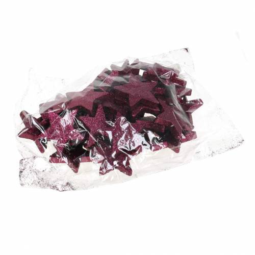Artikel Scatter dekoration glitterstjerne 6,5cm pink 36 stk