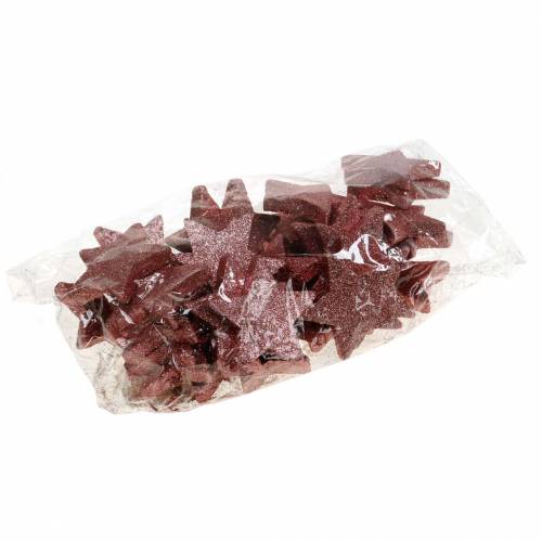 Floristik24 Stjerne med glitter drys dekoration 6,5 cm pink 36stk