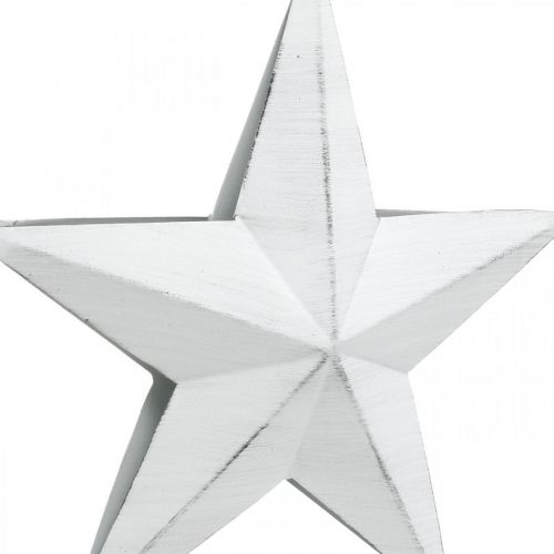 Hængende stjerne, juletræspynt, metalpynt hvid 19,5 × 18,5 cm | Floristik24.dk